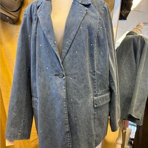 Embellished Blue Denim Jean Jacket